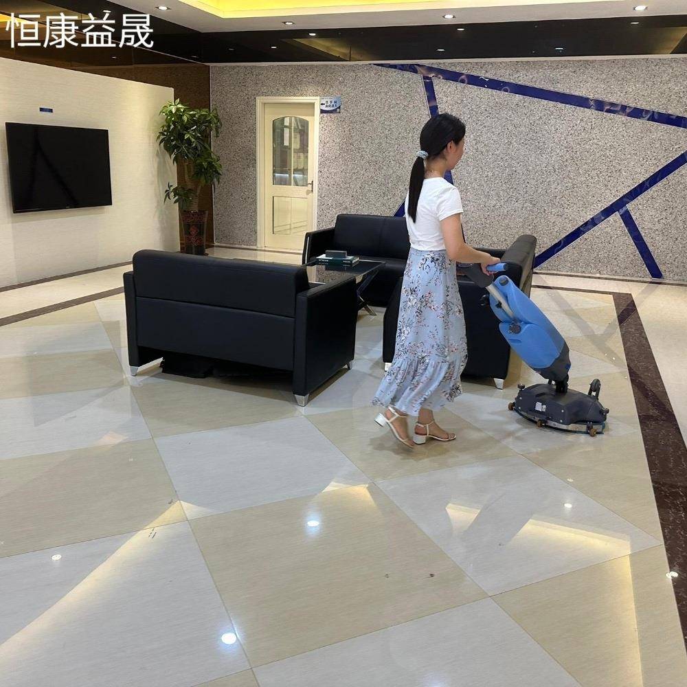 小型洗547地一机工厂餐厅办公用室商用家双迷你手推式锂电吸拖体