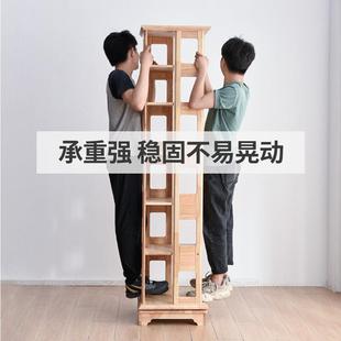 全实木旋转书架落30度地6书学生家用置物架简柜约收纳柜ZVR客厅书