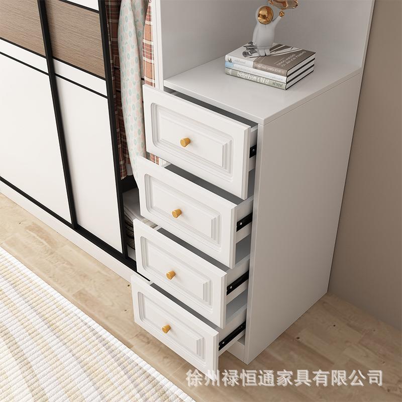 实木衣柜家用大容量组装简易柜子卧室出租房靠墙耐用衣橱储物柜子