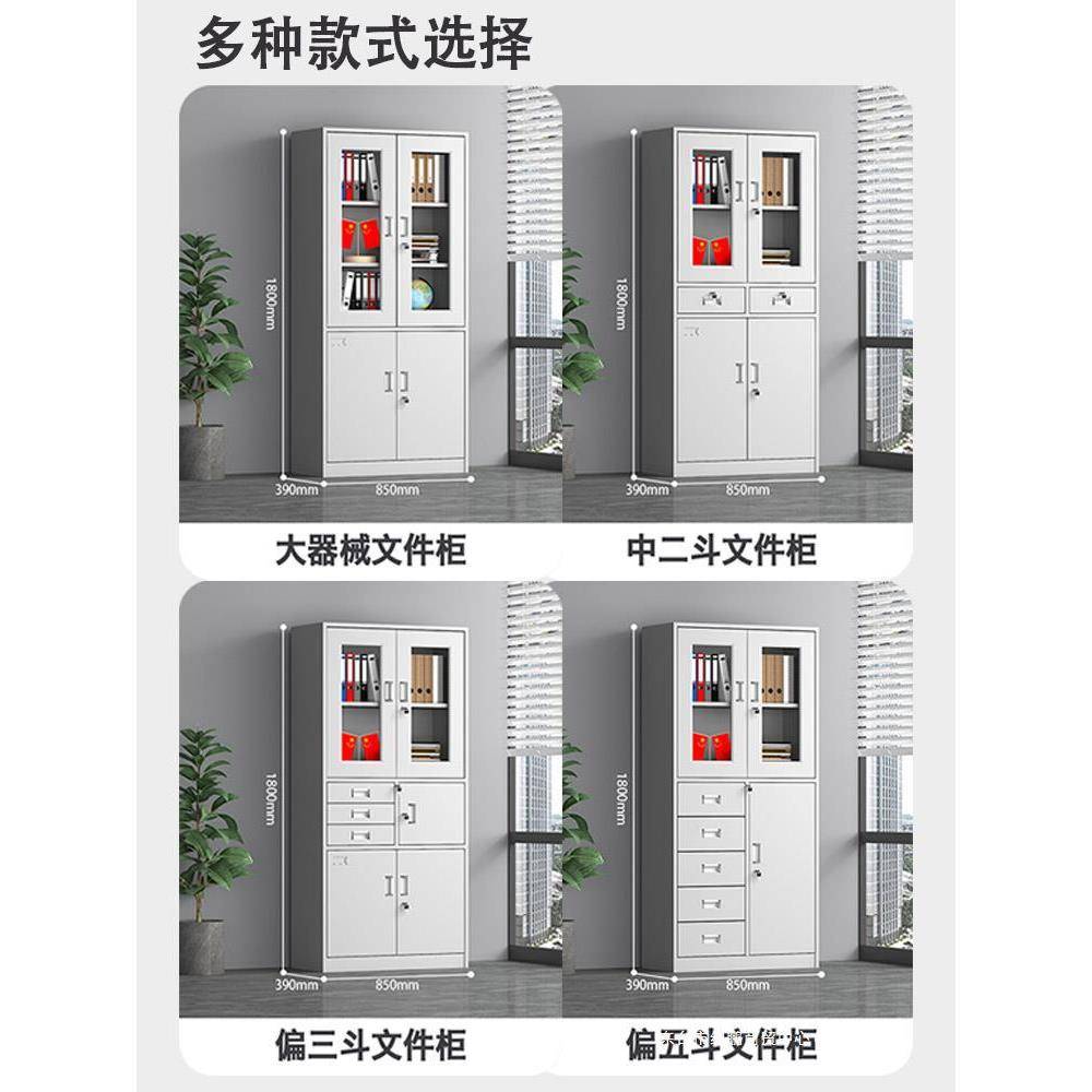 会计凭证柜钢制文件资料档案柜办公室带锁铁皮书柜家用柜子储物柜