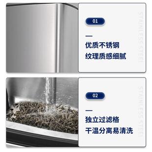 用2渣0L不锈钢3号茶桶大号客商厅茶水分离泡垃圾桶家用茶废水桶