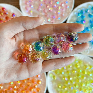彩色切面糖心珠子半孔DIY手工材料发饰品可爱手机壳配件发绳发圈