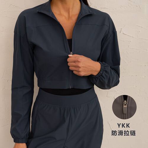 欧美防风立领宽松短款防晒服女透气薄款户外防晒运动夹克长袖外套