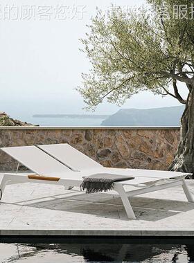 户外海躺床白色详细咨询别店泳池日光浴躺椅防墅水带伞民宿室酒外