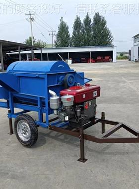 黄豆ZVD脱机 四轮牵引式苍术打谷药机 粒三相电材高粱打粒机