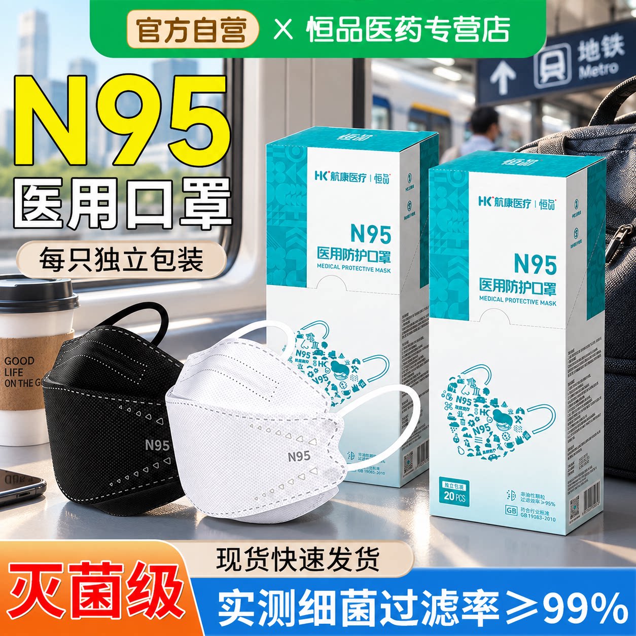 上班通勤N95型医用防护口罩秋冬