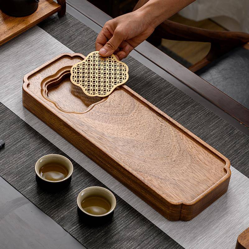 然胡桃海木茶盘整块原单木家用JH-CP99小型排水式茶天一人用实木