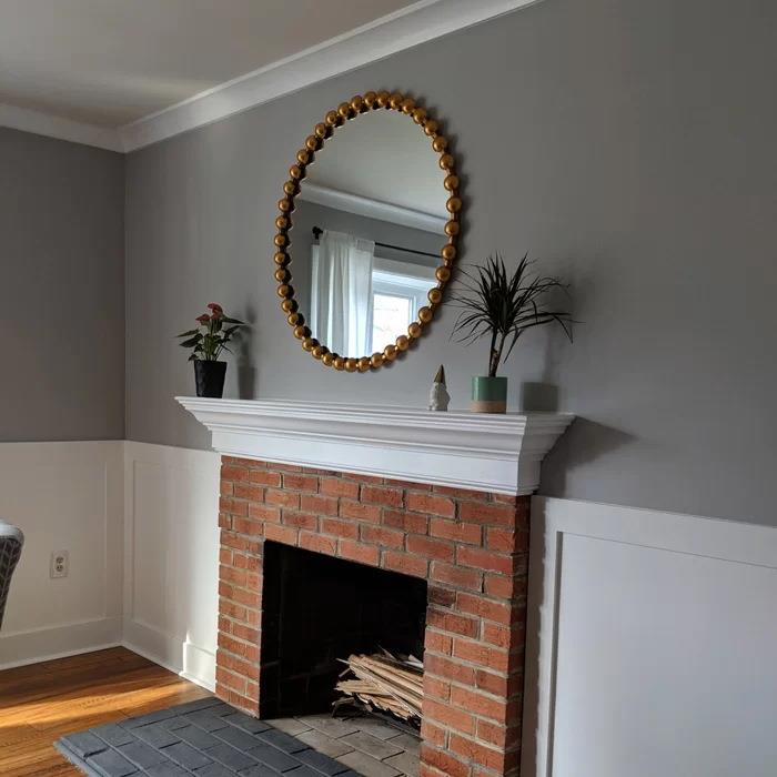 旺盛镜面圆形装饰镜化妆镜背景墙简约装饰太阳镜仿古金梳装饰镜子