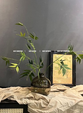 竹子仿真绿植物单支绿色禅意插花装饰品摆件造景家居拍摄影道具