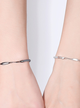 925纯银莫比乌斯情侣手链女男小众设计感礼物编织绳手绳手饰首饰