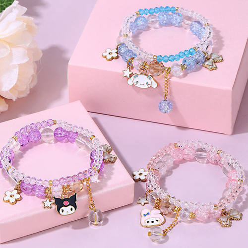 2025新款夜市爆款卡通水晶手链情侣闺蜜礼物定制饰品手饰串珠