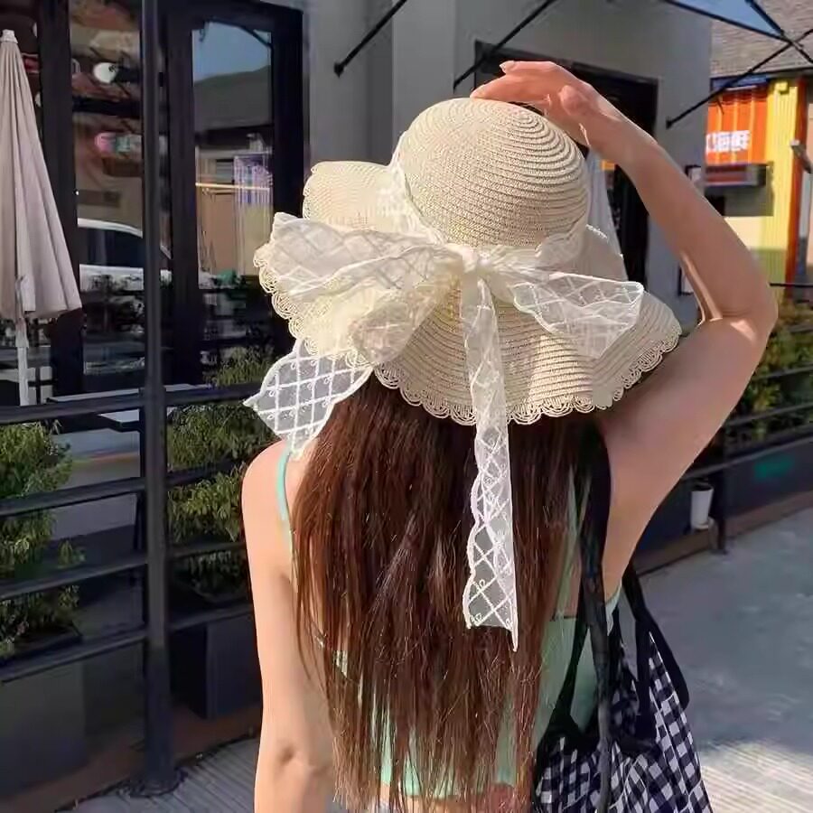 夏季凉帽女款遮阳时尚防晒草帽海遮阳帽/沙滩帽
