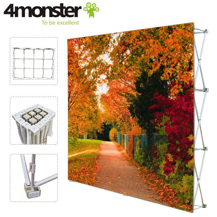 会展背景易安装快幕秀背景拉网弹力布折叠布拉网广告展架