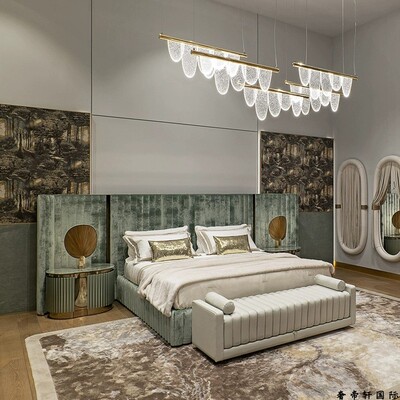 新品轻奢真皮双人床高档别墅大床