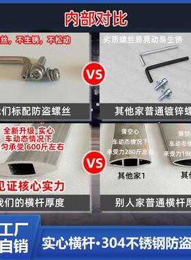 A46Q3Q5Q5LA3杆Q7专用汽车车顶原厂横防A盗改装行李架不锈HHW横钢