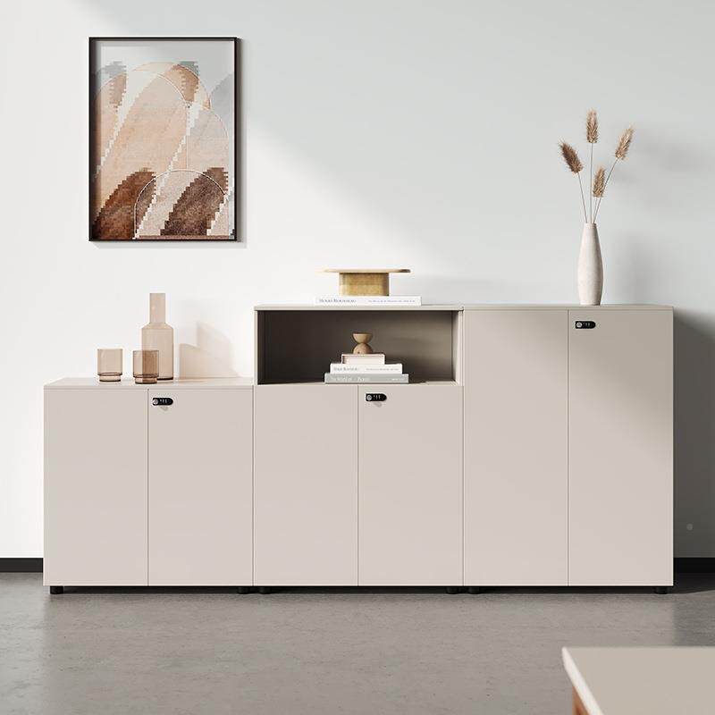 矮矮柜.柜办办公室文件柜档储物柜木质隔断文件柜料子带密码锁案