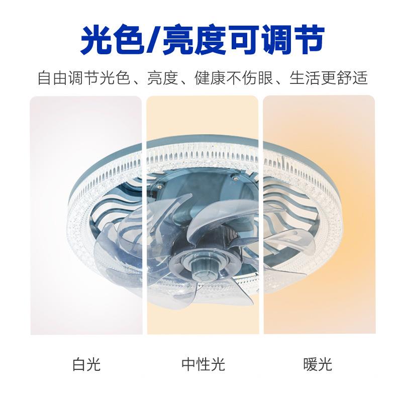 新款led风扇灯白光E27螺口家用客厅茶台吊扇灯遥控调档卧室风扇灯