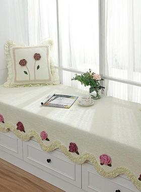 全903146棉飘手工通窗垫四季用现代网红饰窗台毯巾卧室窗户阳装台