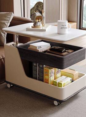 实木移茶几边几升降多功能动小户窄用边柜型家QYR小推车超窄柜子