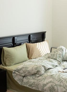 奢00支贡缎XKH绒长棉全棉四件轻套美1式田园风纯棉床上被套床单床