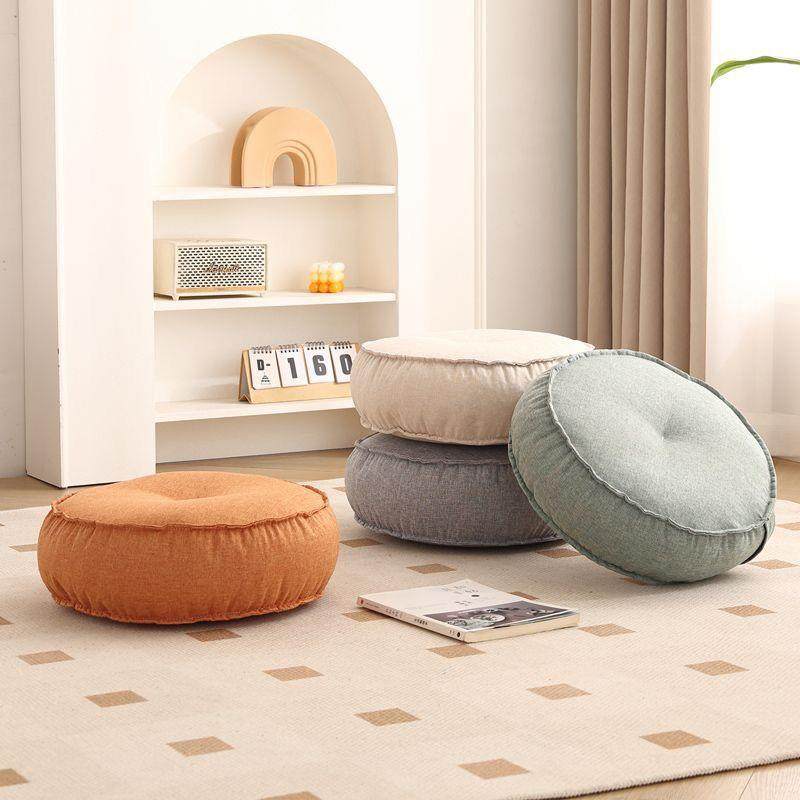 亚麻坐超垫地上客C5at847h厅坐墩用软日加厚榻榻家米垫子地式板圆