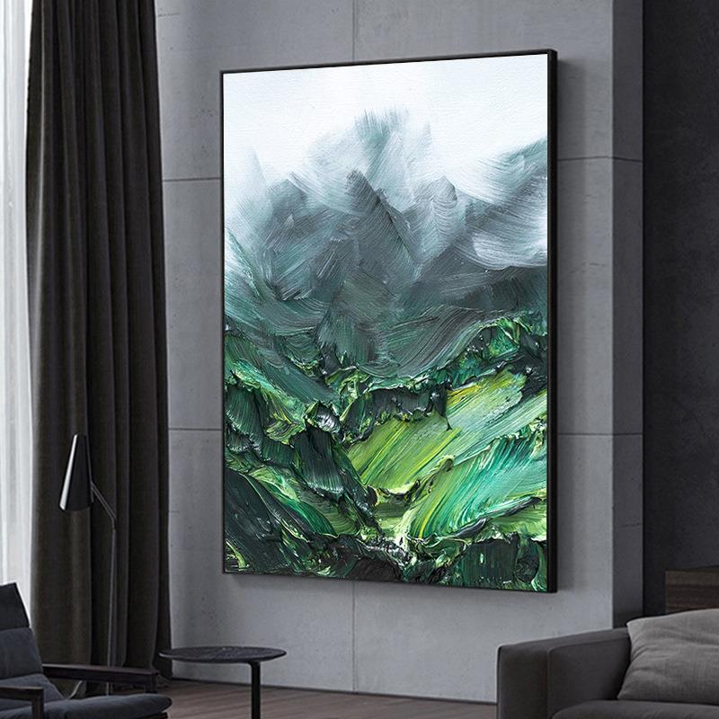 纯手绘油画抽象玄关肌理艺术装饰画走廊过道现代简约立体厚重彩色图片