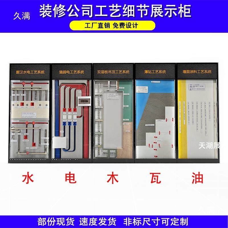 工能艺司系统展柜装修公电木瓦水陈列柜多功可移动材料373展示架