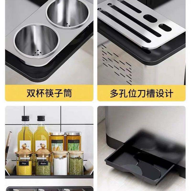 厨房家用不锈钢调料盒置物架多格一体防潮密封防尘调味品收纳盒子