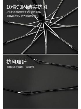PARAC阳HARNASE自动晴伞两用黑胶防晒太伞雨男全士折叠实木商务伞