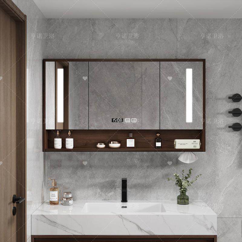 木原色浴室镜单EGB独挂墙卫生间收纳式除雾镜子柜带置物架灯洗柜,商业/办公家具,保险柜,淘宝优惠券,粉丝福利购,淘宝优惠卷