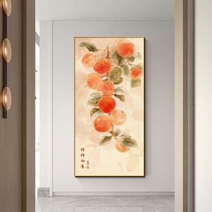 事意入户画正对如门PBO意旺运奶油原木风玄关事挂画寓好过道装饰