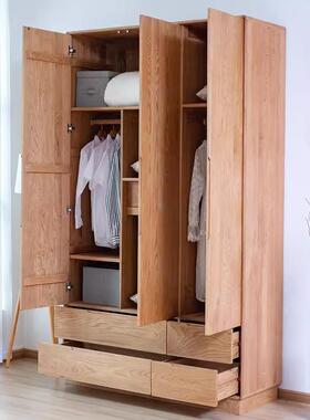 日式白橡木实木IHT衣家用整体衣橱工厂直发儿童全原木柜收纳柜可