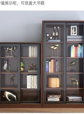门书柜全实木推拉玻学璃门书橱生储物示文移件72970柜简约现代防