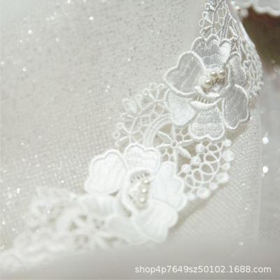 枫m丹白系列绣水溶刺珍珠带子74m抱枕沙发露垫桌旗ILO花带