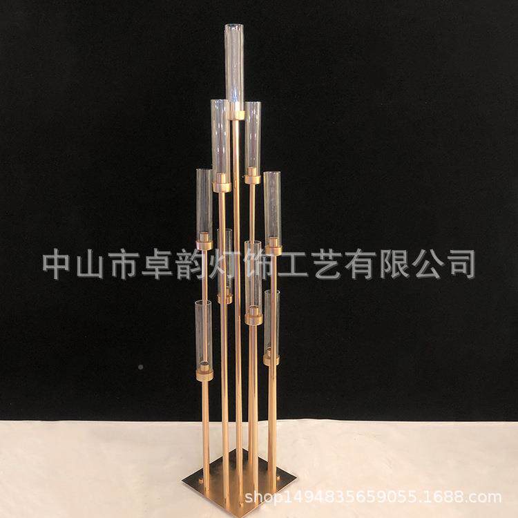 婚庆具道节节烛台摆件酒店婚礼堂DQO装烛饰浪漫烛高光晚餐蜡台摆