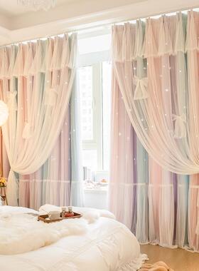 天台悦先主KIV风窗帘0遮光225新款卧室梦房幻帘儿童房女孩公间飘