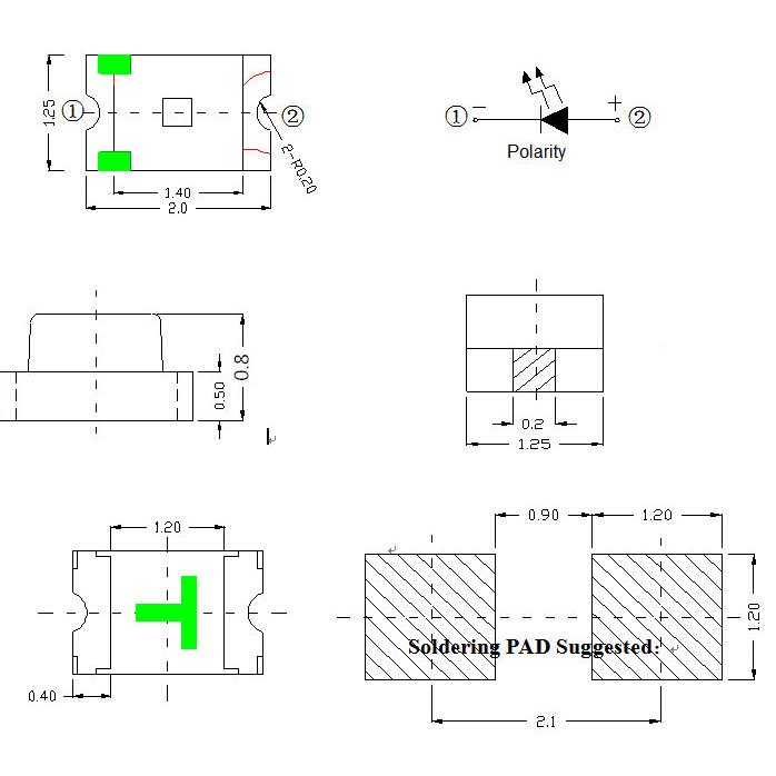 LED发光管RG灯珠08高05慢闪CYG红蓝绿全彩七彩炫B彩亮0带805IC