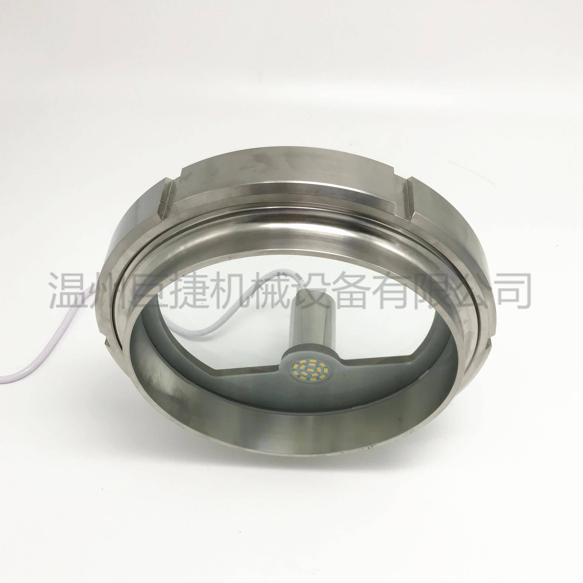 体-式活接视镜灯款卫生级活接视镜DN新50DN一200不锈钢001带灯视