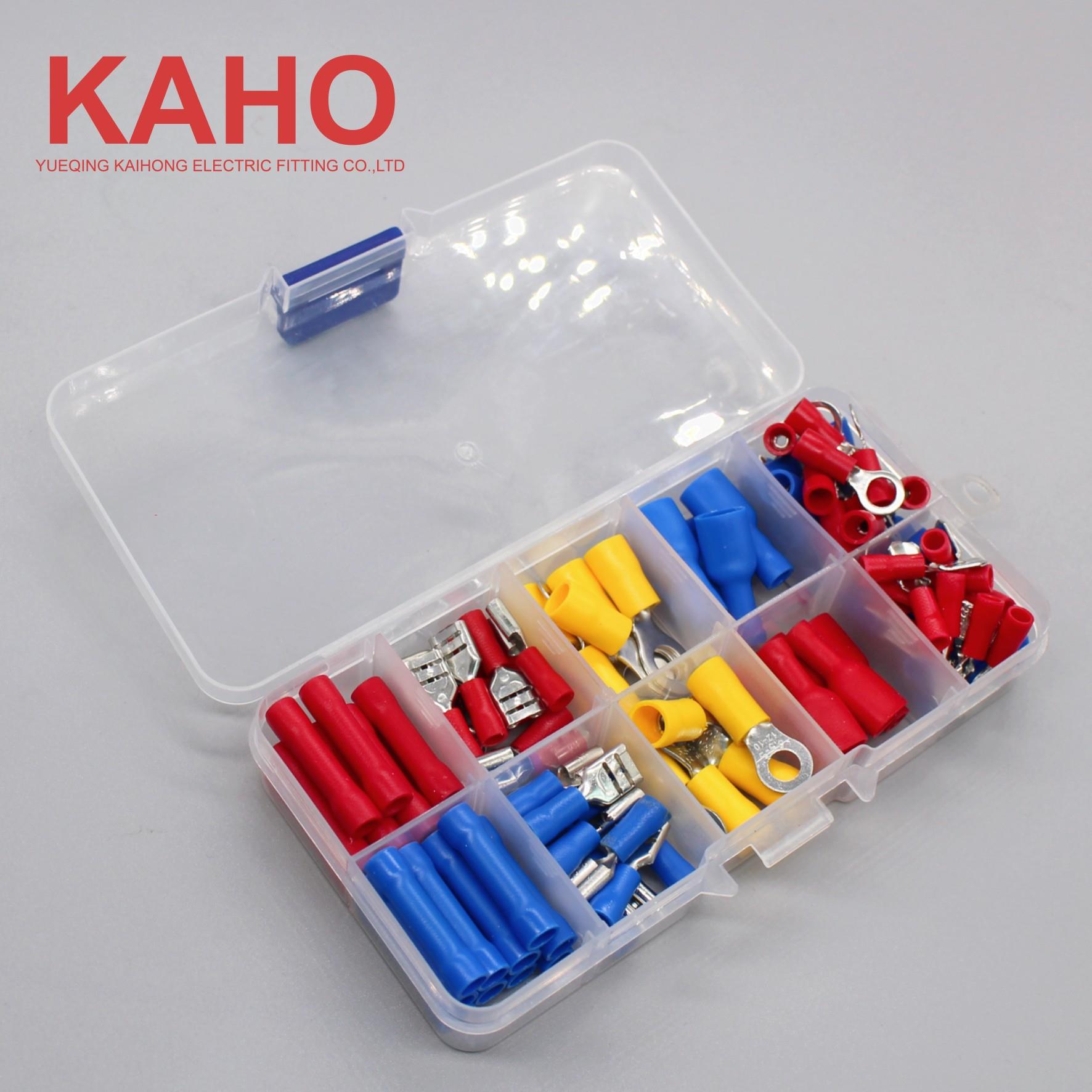 十格端子套装100pcs冷压接线端头组合套盒FDF1-250DRVBV1MDD1-250