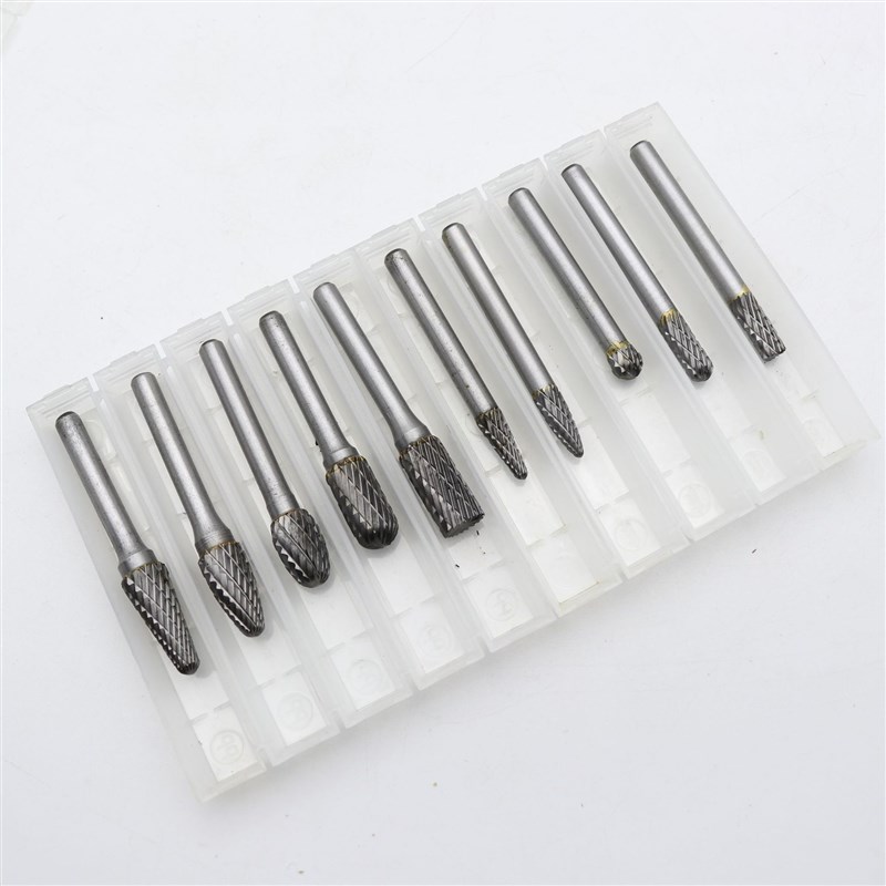 10pc硬质合金旋转锉 3*6双z纹钨钢磨头 电磨用模具木工单纹打磨锉