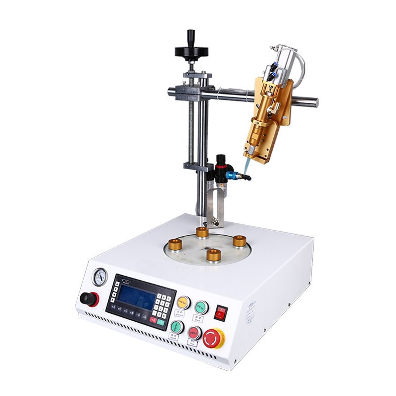 桌面式圆形点胶机 灯泡球包装盒瓶盖专用X点涂滴灌胶机