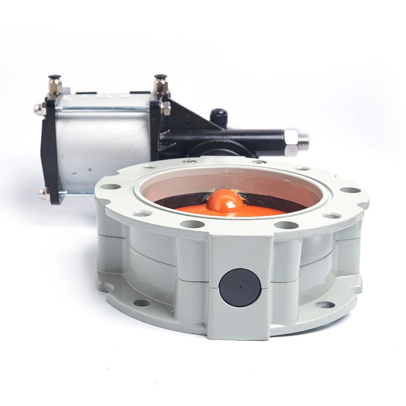 东起气动粉体蝶阀单/双法兰水泥w搅拌站专用粉尘蝶阀DN100-DN400