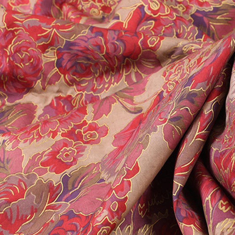 厂家促销可混批 传统茛绸手u工拷莨真丝香云纱 金边花制衣面料892