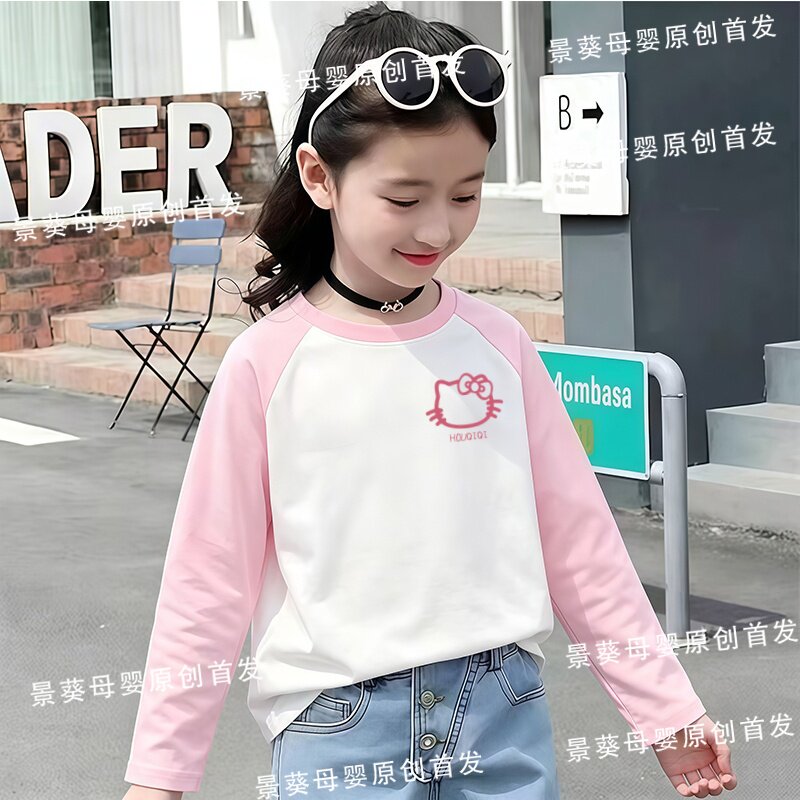 女童卡通凯蒂猫纯棉可爱秋装上衣图片