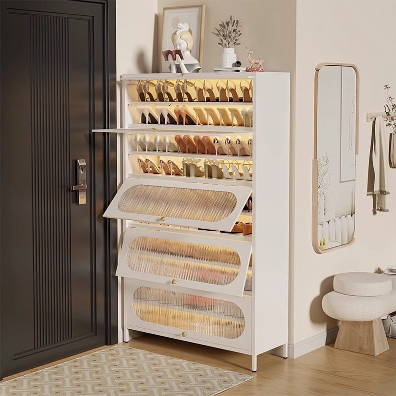 家用钢制鞋柜门口落地多层防尘鞋架入户玄关大容量收纳翻开门鞋柜,智能设备,其他智能配件,淘宝优惠券,粉丝福利购,淘宝优惠卷