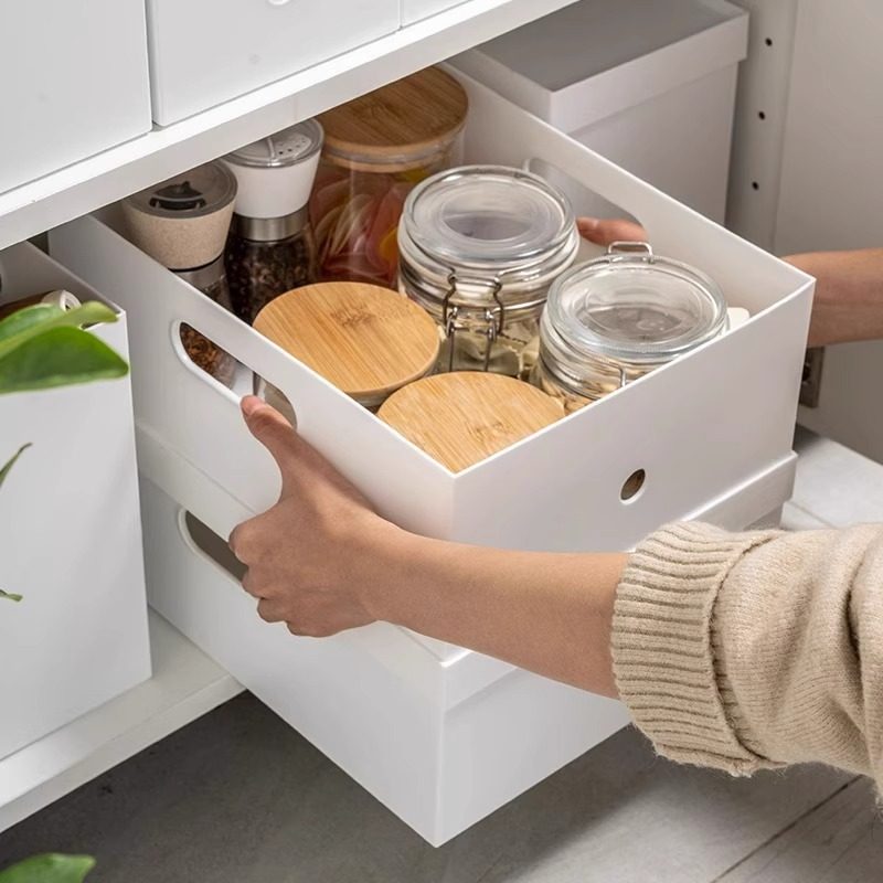 塑料桌面收纳盒化妆品整理盒家用杂物零食筐储物盒塑料衣服收纳箱,智能设备,其他智能配件,淘宝优惠券,粉丝福利购,淘宝优惠卷