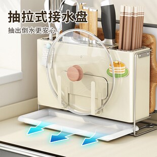 刀架菜板架一体厨房家用放刀具砧板案板置物架菜刀筷子筒筷笼收纳