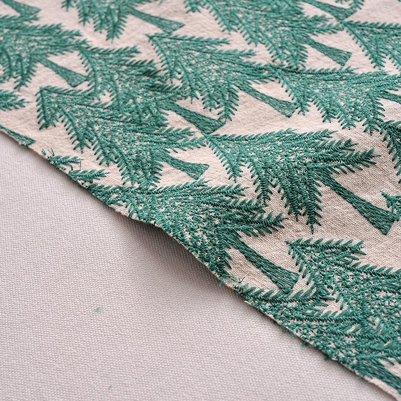 2022流行面辅料榜布料沙发面料B套刺绣麻布沙发垫抱枕diy手工窗帘