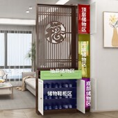 高档艺术屏风柜隔断柜实木新中式 入户进门玄关柜门厅正对门置物架