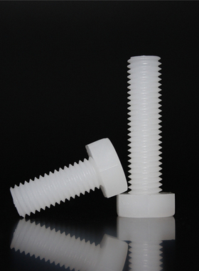 PVDF耐腐蚀M12-M20塑料螺丝 耐强酸碱外六角头塑料螺栓塑胶螺钉